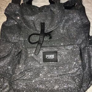 Victoria’s Secret PINK, gray glittery backpack